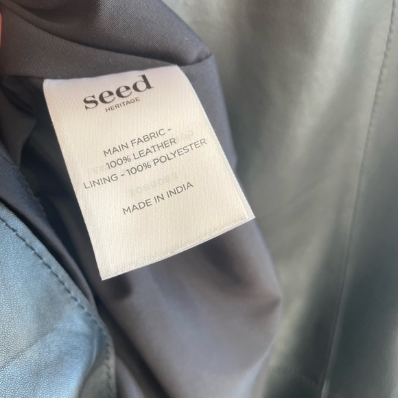 SEED HERITAGE: black leather midi skirt in size 10. - Picture 5 of 6